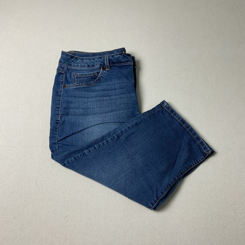 D.Jeans Mid Rise Blue Denim Casual Capri Jeans Womens 18W